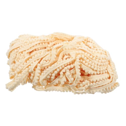 HOMSFOU Accessoires aus Spitze Pompom-Borte für Vorhänge Pompom-Borte für Kissen Borte für Kleidung Kugelfransenband Fransen Quastenbesatz Pomponbesatz Fransenband nähen Polyester Beige von HOMSFOU