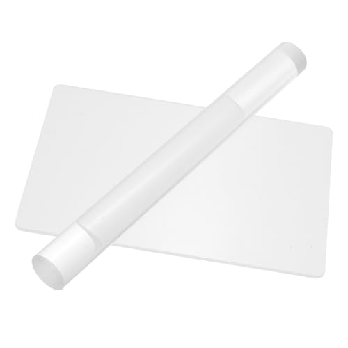 HOMSFOU Acryl-Ton-Rolle 20 cm: 2 Stück mit kratzfester Platte für Modelliermasse – Bastelwerkzeug zum Modellieren und Formen von Ton von HOMSFOU