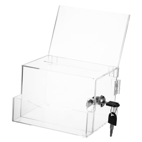 HOMSFOU Acryl Transparente Wahlurne mit Schloss Große Spendenbox für Wohltätigkeit Sichere Vorschlagsbox mit Großem Fassungsvermögen Langlebige Sammelbox für Abstimmungen und HOMSFOU Acryl Transparente Wahlurne mit Schloss Große Spendenbox für Wohltätigkeit Sichere Vorschlagsbox mit Großem Fassungsvermögen Langlebige Sammelbox für Abstimmungen und von HOMSFOU