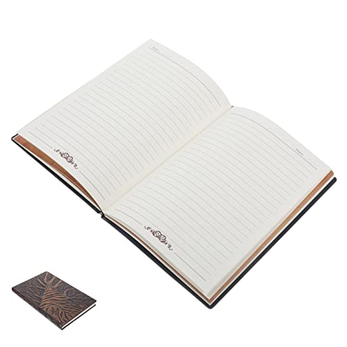 HOMSFOU Aesthetic PU Notizbuch mit Geprägtem Cover Vintage Journal für Notizen Skizzen und Tagebuch für Reisen Schule und Büro Hochwertige Verarbeitung Antikrot Perfektes für Besondere von HOMSFOU