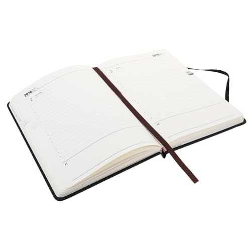 HOMSFOU Agenda-Buch Planer Büroplan-Notizblock Büro-Agenda-Notizblock tägliches notizbuch Planen Sie Notizbücher Täglicher Aufgabennotizblock Schreiben von Notizbuch Papier Schwarz von HOMSFOU