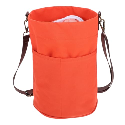 HOMSFOU Aufbewahrungstasche Für Strickwerkzeuge Häkelgarntasche Einkaufstasche Gehäkelt Strick-organizer Garnhalter Zum Häkeln Häkelbedarf Und Zubehör Gehäkelte Hülle Rot Segeltuch von HOMSFOU