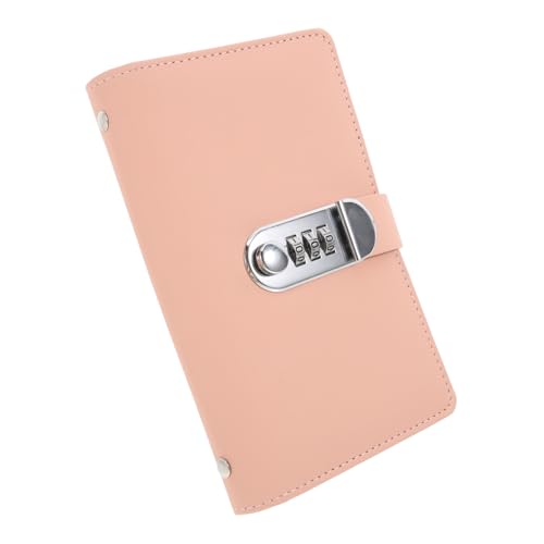 HOMSFOU Bareinzahlungsbuch geldtasche kartenhalter aufbewahrungstasche bargeld aufbewahrung Geldsparen Buch Spar-Challenge-Ordner Bargeld-Budget-Ordner Passwortbuch mit Schloss Pu Rosa von HOMSFOU