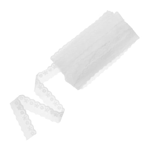 HOMSFOU Baumwollspitze Nähbesatz, Verzierung, Spitzenband Gewellter, Bestickter Spitzenbesatz Spitzenband Spitzenbesatz Aus Baumwolle Stickerei-blumenapplikation Weiß Stoff von HOMSFOU