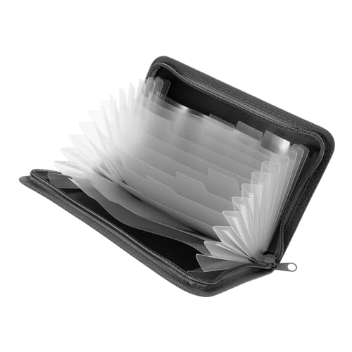 HOMSFOU Bill Akkordeontasche ordner büro organizer Reißverschluss-Faltmappe Organizer für Karten Praktische Faltmappe Datei Akkordeon Organizer Cash-Organizer für Rechnungen Plastik von HOMSFOU