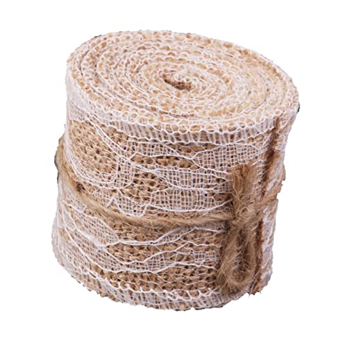 HOMSFOU Braunes Juteband mit Spitzenbesatz Breit Dekoband für DIY Handwerk Geschenkverpackung Hochzeits und Wohnraumdekoration HOMSFOU Braunes Juteband mit Spitzenbesatz Breit Dekoband für DIY Handwerk Geschenkverpackung Hochzeits und Wohnraumdekoration von HOMSFOU