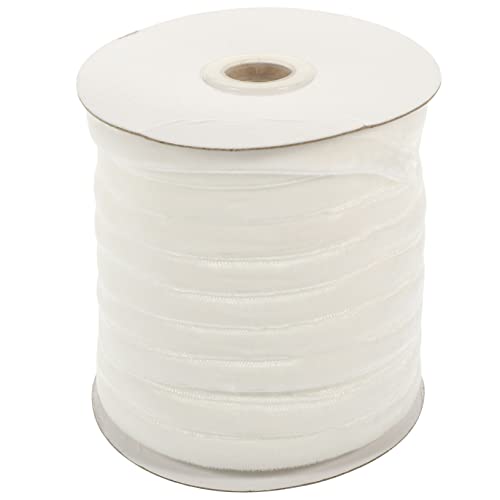 HOMSFOU Breites Flockband Weiß Hochwertiges Diy Geschenkband für Bastelprojekte Dekorationen Schleifen und Mehr Yards pro Rolle für Weihnachten Hochzeit und Kreative Gestaltung von HOMSFOU