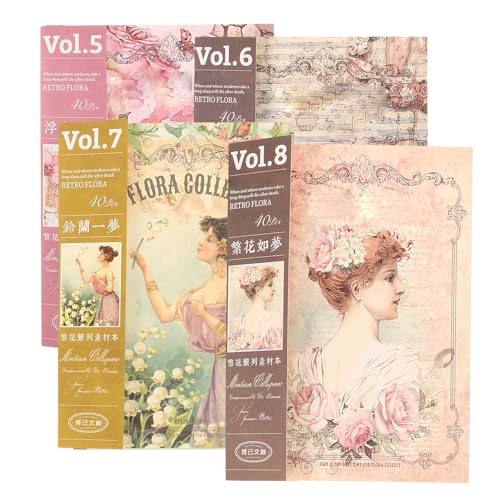 HOMSFOU Bücher Vintage Scrapbook Papier Dekorative Diy Papiere mit Blumenmustern für Kreative Projekte für Journaling und Scrapbooking HOMSFOU Bücher Vintage Scrapbook Papier Dekorative Diy Papiere mit Blumenmustern für Kreative Projekte für Journaling und Scrapbooking von HOMSFOU