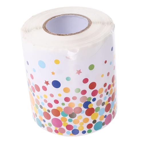 HOMSFOU Bunte Dots Muster Bordürenpapier für Dekoration Selbstklebender für Pinnwände Whiteboards und Partys Vielseitig Einsetzbar Leicht Ablösbar von HOMSFOU