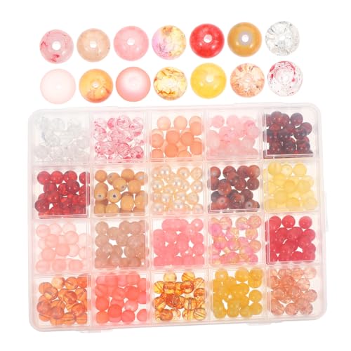 HOMSFOU Bunte Glasperlen mit Großen Löchern Runde Perlen für Schmuckherstellung zum Basteln von Armbändern Halsketten Ohrringen und Diy-charms von HOMSFOU