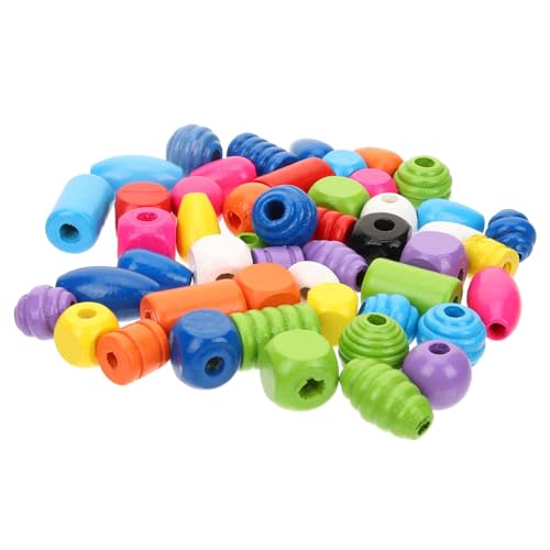 HOMSFOU Bunte Holzperlen Diy Bastelperlen Handcrafted Schmuckperlen für Armbänder und Kreative Projekte für Bastelarbeiten und von HOMSFOU