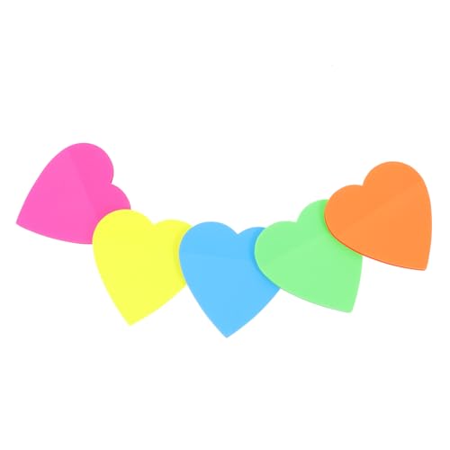 HOMSFOU Bunte Selbstklebende Haftnotizen Herzform Transparente Gelartige Memo Pads Farben für Büro Schule Beschreibbar Praktische Erinnerungsnotizen von HOMSFOU