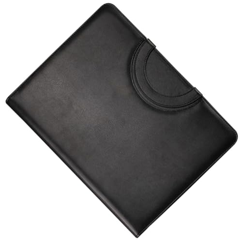 HOMSFOU Business Portfolio Binder mit Reißverschluss Multifunktionale Dokumentenmappe aus Lederoptik Mobiler Organizer für Geschäftsreisen Inklusive Notizblock Elegante Schwarze von HOMSFOU