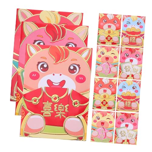 HOMSFOU Cartoon Pferd Rote Umschläge Chinesische Neujahrsumschläge Hong Bao für Frühlingsfest Lunar Year Envelopes Lucky Money Packets HOMSFOU Cartoon Pferd Rote Umschläge Chinesische Neujahrsumschläge Hong Bao für Frühlingsfest Lunar Year Envelopes Lucky Money Packets von HOMSFOU