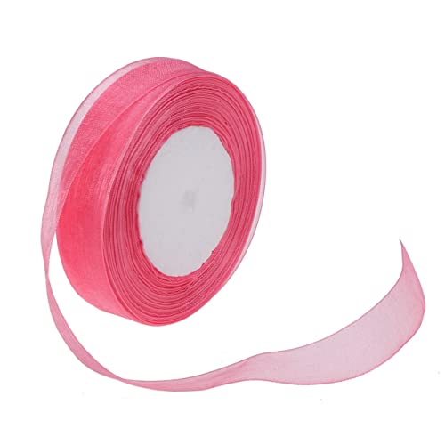 HOMSFOU Chiffon-Band Ribbon Doppelgesicht Organza schier Hochzeitsband dekorativ Dekorationen Dekorationsfest Bänder zum Basteln Blumenband Festivalbänder Geschenkband Festivalband rot von HOMSFOU