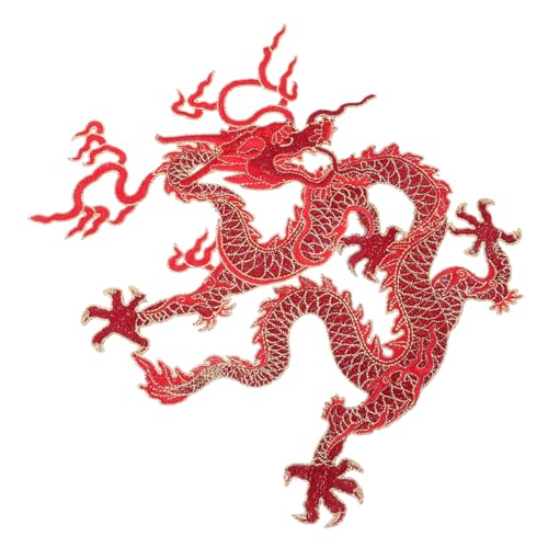 HOMSFOU DIY Bügelpatch Dragon Große Chinesische Stickerei Dekorative Aufnäher für Kleidung Einfache Anwendung für Jacken Jeans Rucksäcke Vielseitig Einsetzbar für Bastelprojekte von HOMSFOU
