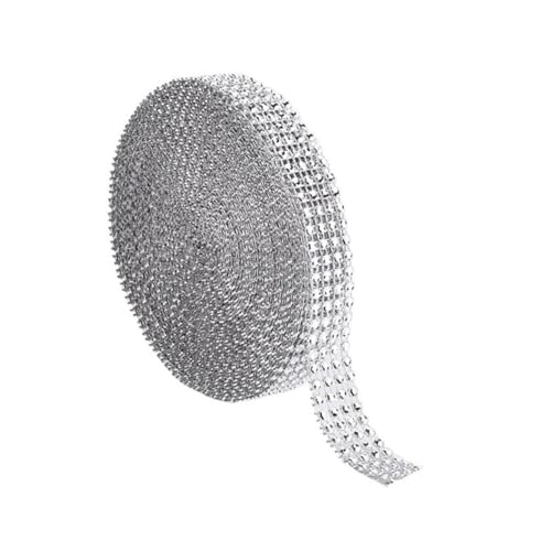 HOMSFOU DIY Dekoratives Diamond Mesh Band Silber Flexibel Zuschneidbar für Hochzeit Party Kerzen Vasen Tischdekorationen HOMSFOU DIY Dekoratives Diamond Mesh Band Silber Flexibel Zuschneidbar für Hochzeit Party Kerzen Vasen Tischdekorationen von HOMSFOU