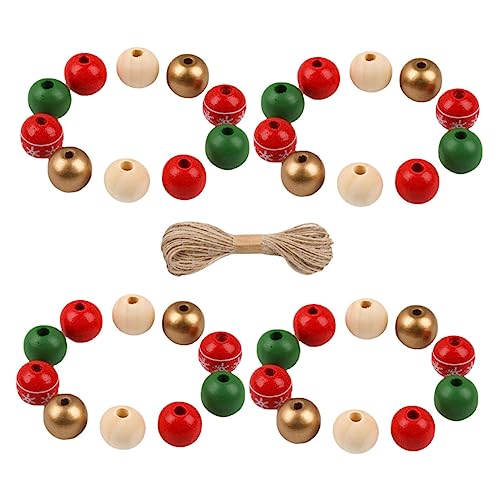 HOMSFOU DIY Holzperlen mit Natur Juteseil Runde Holzperlen für Weihnachtskranz Basteln Girlande Zubehör für DIY Schmuck und Wohnkultur von HOMSFOU
