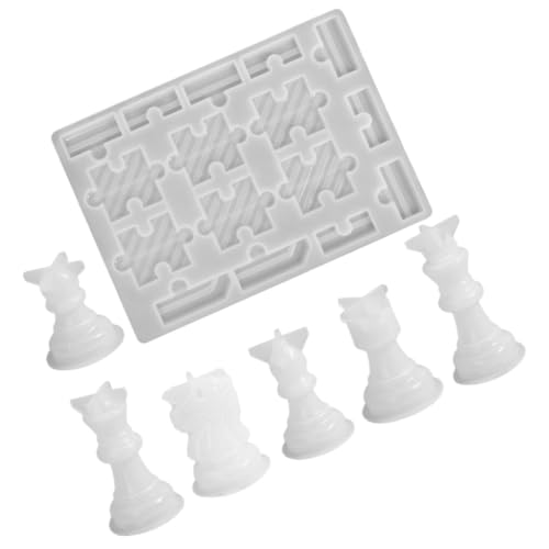 HOMSFOU DIY Schachfiguren Silikonformen für Epoxidharz Herstellung Schachbrett Puzzle Formen Flexibel Wiederverwendbar Sicher für Kreativprojekte und Geschenkideen von HOMSFOU