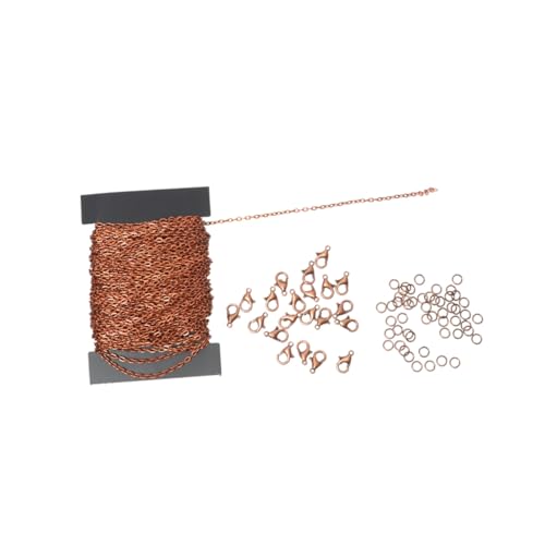 HOMSFOU DIY Schmuckkette aus Eisen mit Antik Kupferfinish Flache Kreuzkette Modische Lobster Verschlüsse Stabile Öffnungsringe für Halsketten Basteln Erwachsene von HOMSFOU