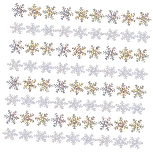 HOMSFOU Dekorationsmaterialien mit Pailletten Thanksgiving-Konfetti für Tische weihnachtliches Bastelprojekt künstliches Schneekonfetti Schneeflocken Plastik Silver von HOMSFOU