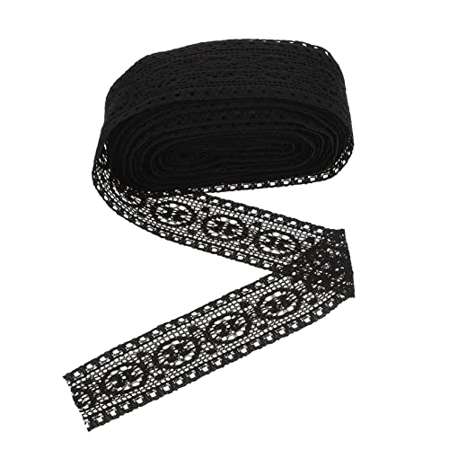 HOMSFOU Dekorative Elastische Spitzenborte für DIY Kleidung Schwarzes Spitzenband für Abendkleider und Blumendekorationen Vielseitig Einsetzbar für Projekte von HOMSFOU