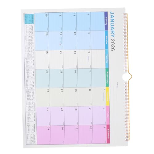 HOMSFOU Dekorativer Kalender 18 Monats Planer Januar 2026 Bis Juni 2027 Wandkalender Zum Aufhängen Mit Feiertagsmarkierungen Platz Zum Schreiben Notizblock Für Die Tägliche Planung von HOMSFOU