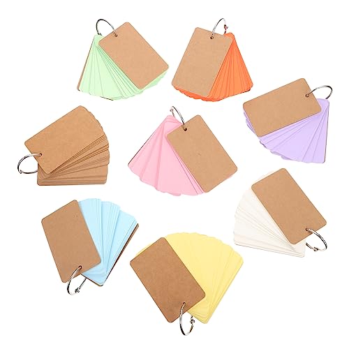 HOMSFOU Diy Blank Iron Ring Handwriting Flashcards Farben Karten pro Farbe für Vokabeln Notizen und Erinnerungen Leicht und Handlich für Unterwegs von HOMSFOU