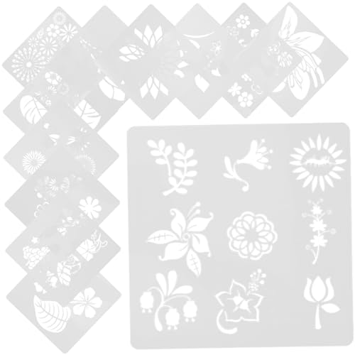 HOMSFOU Diy Blumen Schablonen Set Teiliges Malvorlagen Set für Kreative Bastelprojekte zum Dekorieren von Wänden Möbeln und Geschenken mit Blumenmotiven von HOMSFOU