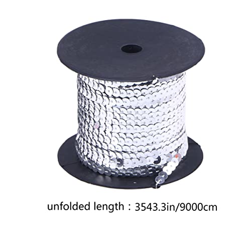 HOMSFOU Diy Flaches Paillettenband Silber für Hochzeitskleider Yards Elastisches Applikationsband für Kleidung Hüte Textilkunst Einfach zu Verwenden Langlebigem von HOMSFOU
