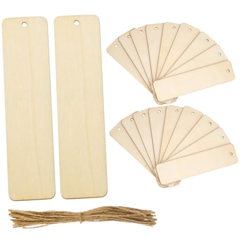 HOMSFOU Diy Holz Lesezeichen Blanko Buchzeichen für Kreative Bastelarbeiten für Weihnachten Personalisierbare Tags und Dekorationen von HOMSFOU
