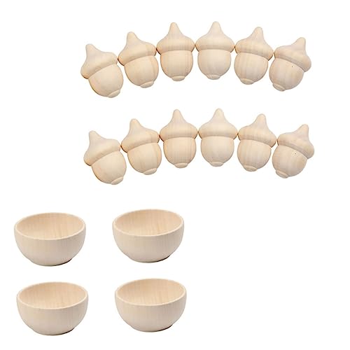 HOMSFOU Diy Holzschalen und für und Bastelspielzeug Teile Schalen Eicheln für Heimdekoration und Bastelprojekte von HOMSFOU