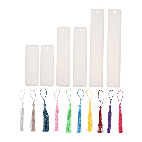 HOMSFOU Diy Lesezeichen Silikonformen Set Teiliges Set mit Anhängern und Quasten Wiederverwendbar Langlebig für Bastelprojekte und von HOMSFOU