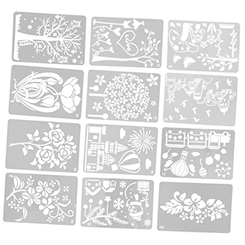 HOMSFOU Diy Malerei Schablonen Set Wiederverwendbare Zeichenvorlagen für Scrapbooking und Journaling Geeignet für Acrylfarben und Mehr von HOMSFOU