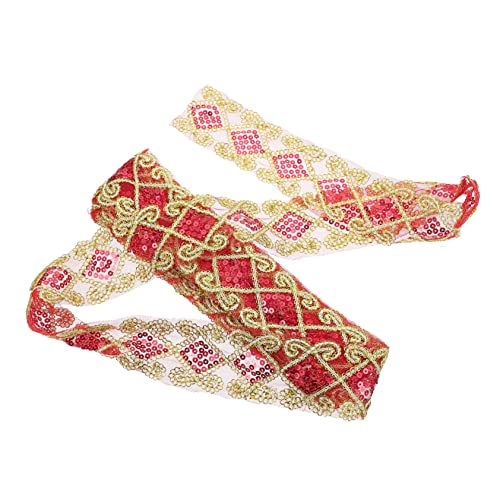 HOMSFOU Diy Pailletten Spitzenborte Dekorative Nähborte für Hochzeitskleider Party Outfits und Handwerksprojekte Yards Rot HOMSFOU Diy Pailletten Spitzenborte Dekorative Nähborte für Hochzeitskleider Party Outfits und Handwerksprojekte Yards Rot von HOMSFOU