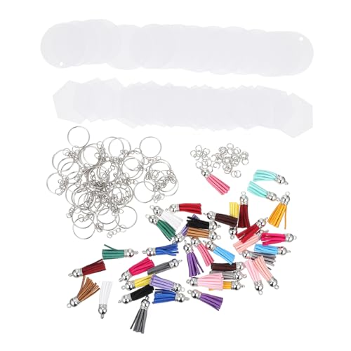 HOMSFOU Diy Schlüsselanhänger Set Teiliges Bastelset mit Acrylringen und Quasten für Kreative Schlüsselanhänger für Partys und von HOMSFOU