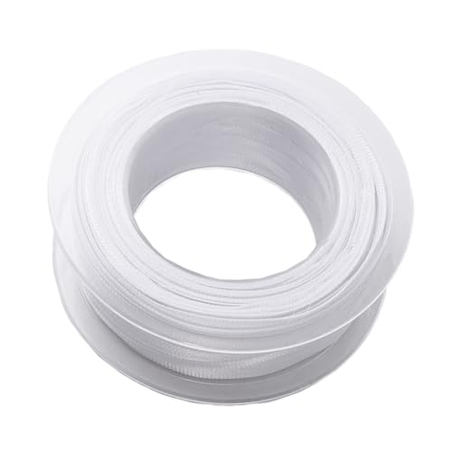 HOMSFOU Doppelseitiges Polyester Band Weiß Lange Back und Ballon Bänder für Dekoration Blumen und Kuchen Hochwertiges Leichtes und Haltbares Geschenkband für Feste und Handarbeit von HOMSFOU