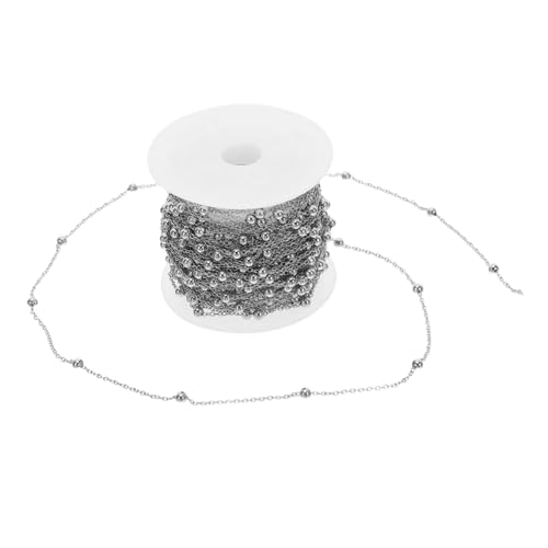 HOMSFOU Edelstahl Bead Chain Roll Rundkette aus Rostfreiem Stahl Handpolierte Schmuckkette für DIY Armband Halskette Modische Schmuck und Bekleidungsdekoration von HOMSFOU