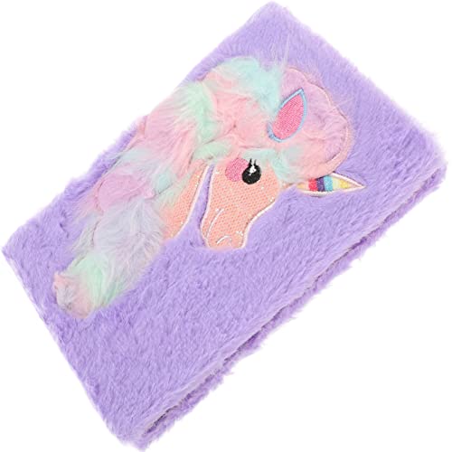 HOMSFOU Einhorn Notizbuch mit Plüschüberzug Süßes Cartoon Tagebuch für Mädchen für Kreative Notizen Reisen und Persönliche Gedanken Geeignet für Schüler von HOMSFOU