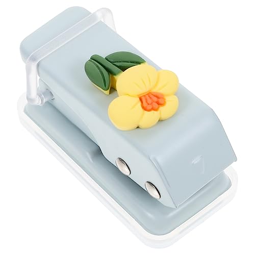 HOMSFOU Einloch Locher für Ergonomischer Mini Locher aus Kunststoff für Diy Projekte Scrapbooking und Bastelarbeiten Tragbar und Platzsparend Sonnenblume Hellblau von HOMSFOU