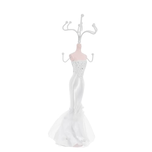 HOMSFOU Elegantes Schmuck display Rack in Weiß für Brautschmuck Mannequin Schmuckhalter für Halsketten Armbänder und Ohrringe Kompakter Schmuckaufbewahrungsständer mit Stilvollem Design von HOMSFOU