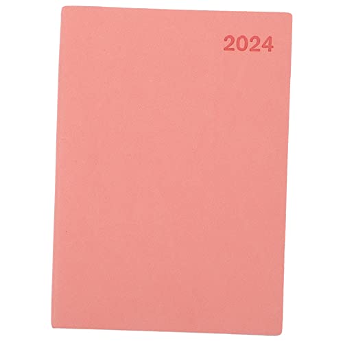 HOMSFOU Englischer Notizblock organisieren Veranstalter Agendaplaner 2024 Notizbuch 2024 Tagesplaner Täglicher Zeitplanplaner Tagesplaner Notizblock Notebook -Planer Planerbuch Papier Rosa von HOMSFOU