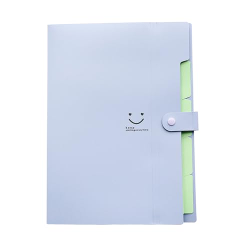 HOMSFOU Erweiterbare Ordnungsmappe mit Druckknopfverschluss Kunststoff Fächermappe in Blau und Violett Dokumentenorganizer für Büro Schule und Zuhause von HOMSFOU