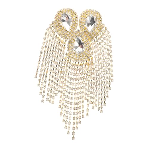 HOMSFOU Europäische Diamantanzug Quaste Schulter Kostüme Epauletten Quaste Abzeichen Anzug Zubehör Quasten Dekorationen Mode Schulter Epaulette Schulter DIY Epauletten Männer Epauletten von HOMSFOU