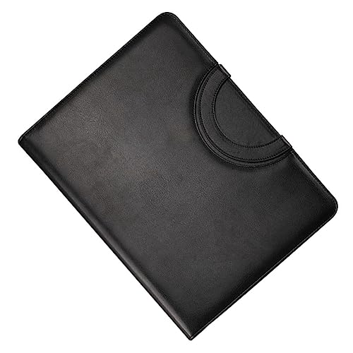 HOMSFOU Executive Business Padfolio mit Reißverschluss Multifunktionaler Ordner aus Leder für Büro und Schule Leicht und Tragbar Notizblock Schwarz von HOMSFOU