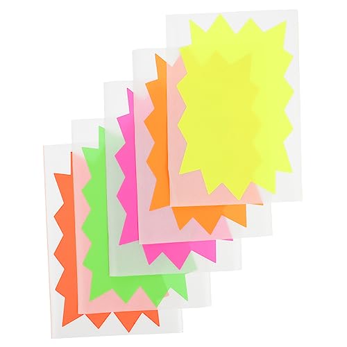 HOMSFOU Explosion Förmige Selbstklebende Etiketten Bunte Fluoreszierende Aufkleber für Bastelprojekte Beschriftungen und Dekorationen im Alltag für Schule Büro und Zuhause von HOMSFOU
