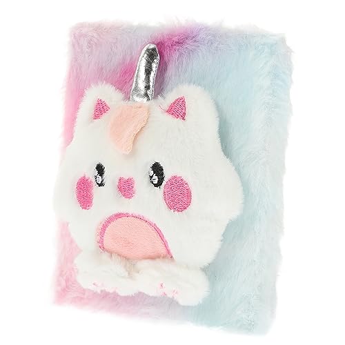 HOMSFOU Fluffiges Cartoon Tagebuch für Plüsch Notizbuch Einhorn Design Vielseitig Einsetzbar für Kreative Schreibprojekte für Schüler und von HOMSFOU