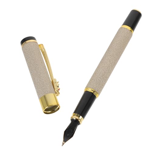 HOMSFOU Frosted Pole Schild Stift Füllfederhalter Tinte wieder auffüllbar Brunnen Multifunktionsstift wiederverwendbarer kalligraphiestift Reisestift Stift zum Schreiben Eisen Beige von HOMSFOU