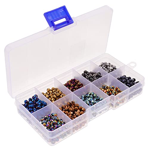 HOMSFOU Glasperlen Runde Perlen Perlen Zum Basteln Zahlen Bunt Kleine Geformte Perlen Blau Zum Herstellen Von Klaren Halsketten Abstandsperlen Dekorative Perlen Halskette DIY von HOMSFOU