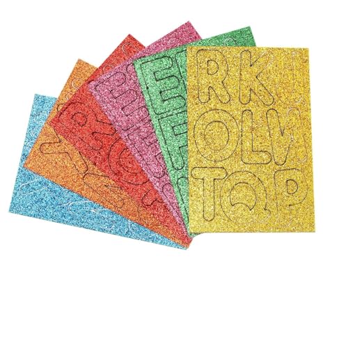 HOMSFOU Glitzer-Buchstaben-Aufkleber, selbstklebend, Alphabet-Aufkleber zum Basteln, Scrapbooking und Wanddekoration, lebendige Farben, einfache Anwendung, 156 Stück von HOMSFOU
